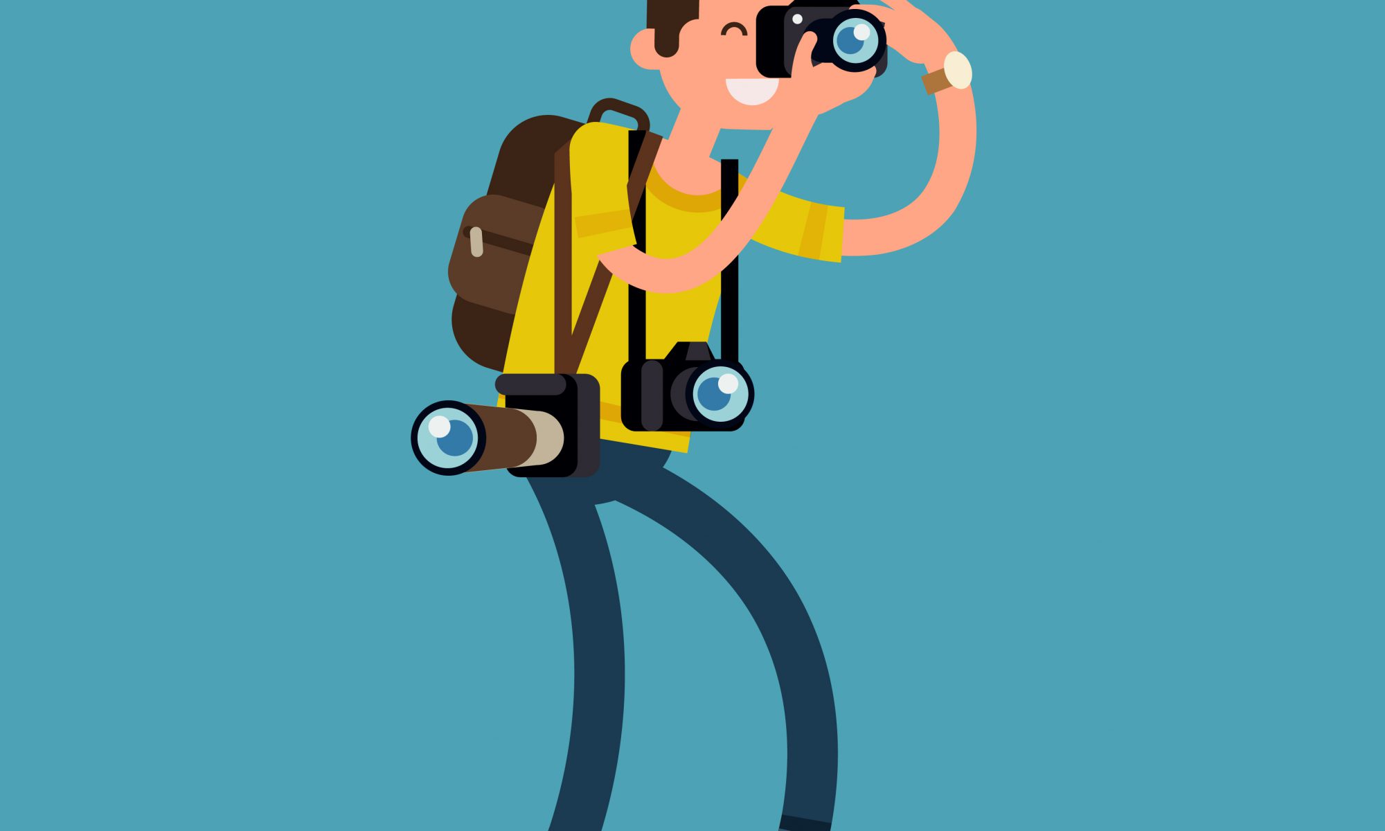Travel Photographer with camera